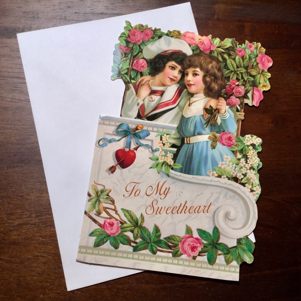 Valentines Day Card Vintage Victorian Style ADD ON - Picture 1 of 2